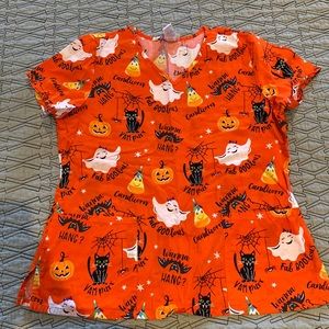Halloween scrub top